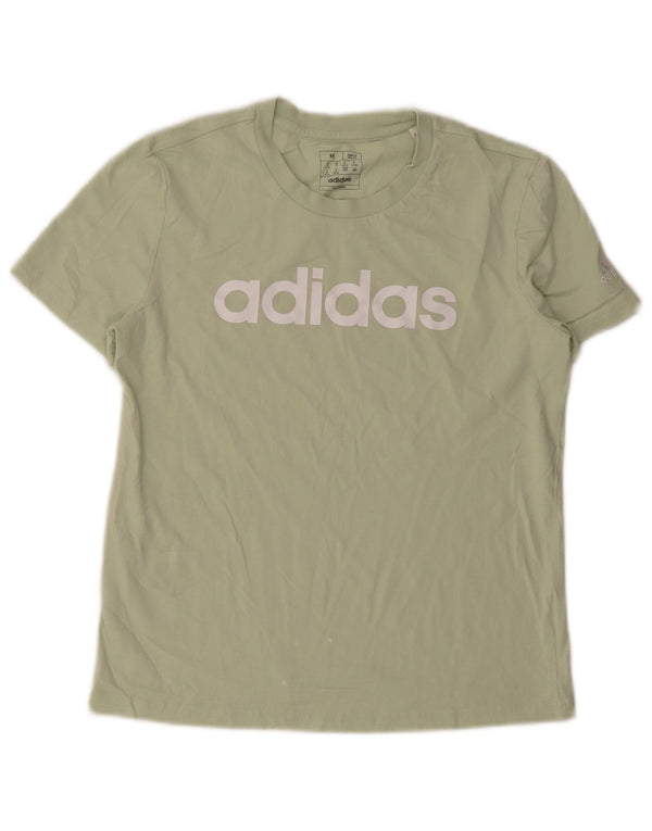 Adidas Womens Slim Fit Graphic T-Shirt Top UK 12/14 Medium Green
