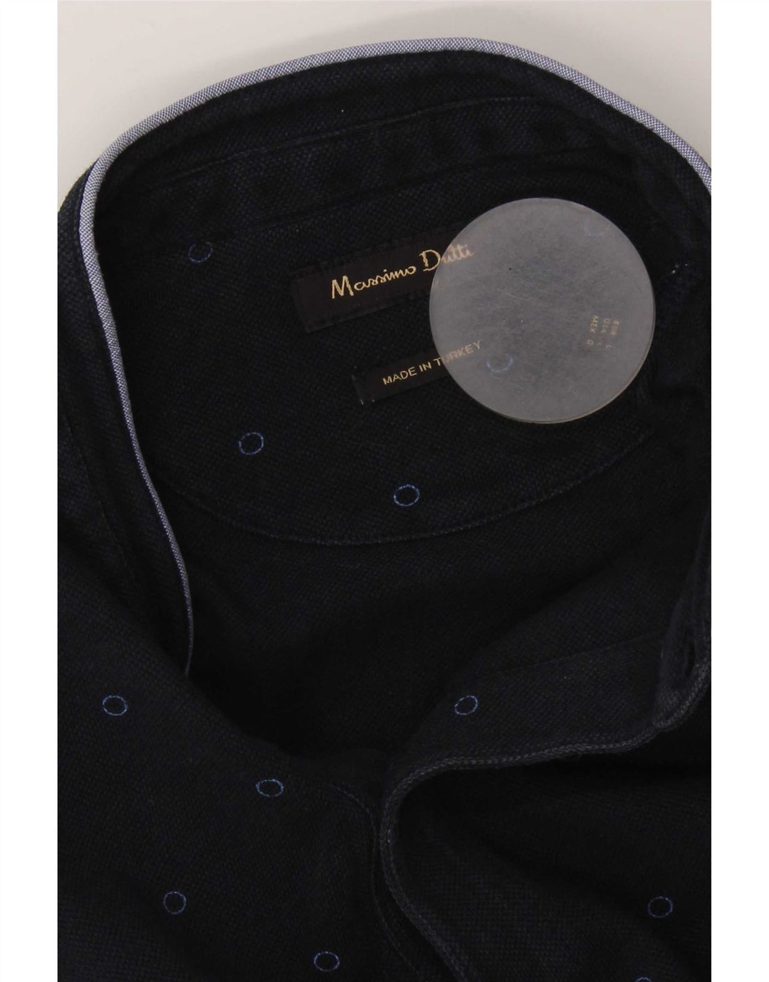 Massimo Dutti Herre Polo Shirt Large Navy Blue Plettet