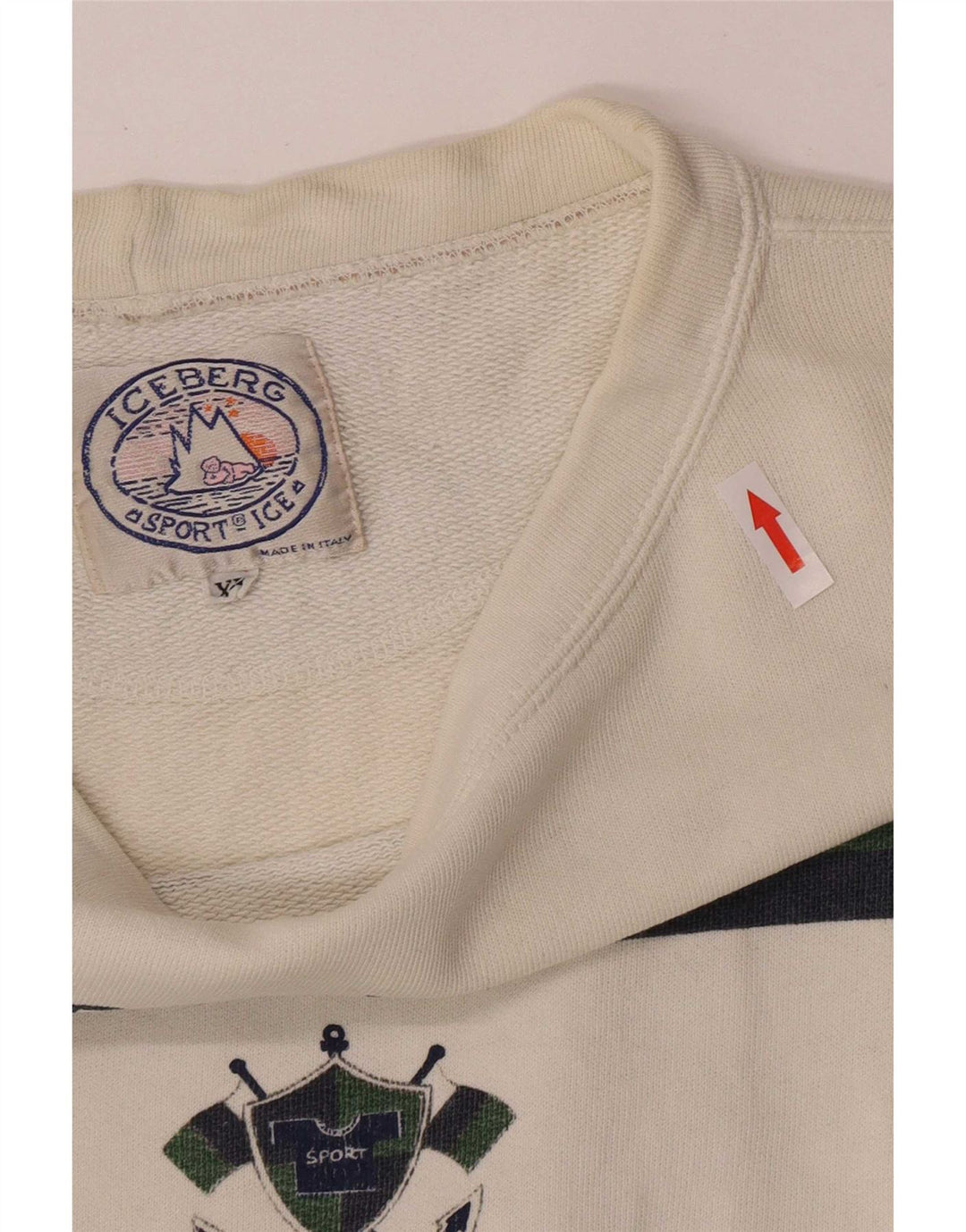 Iceberg Dame Oversized Grafisk Sweatshirt Jumper UK 18 XL Hvidstribet