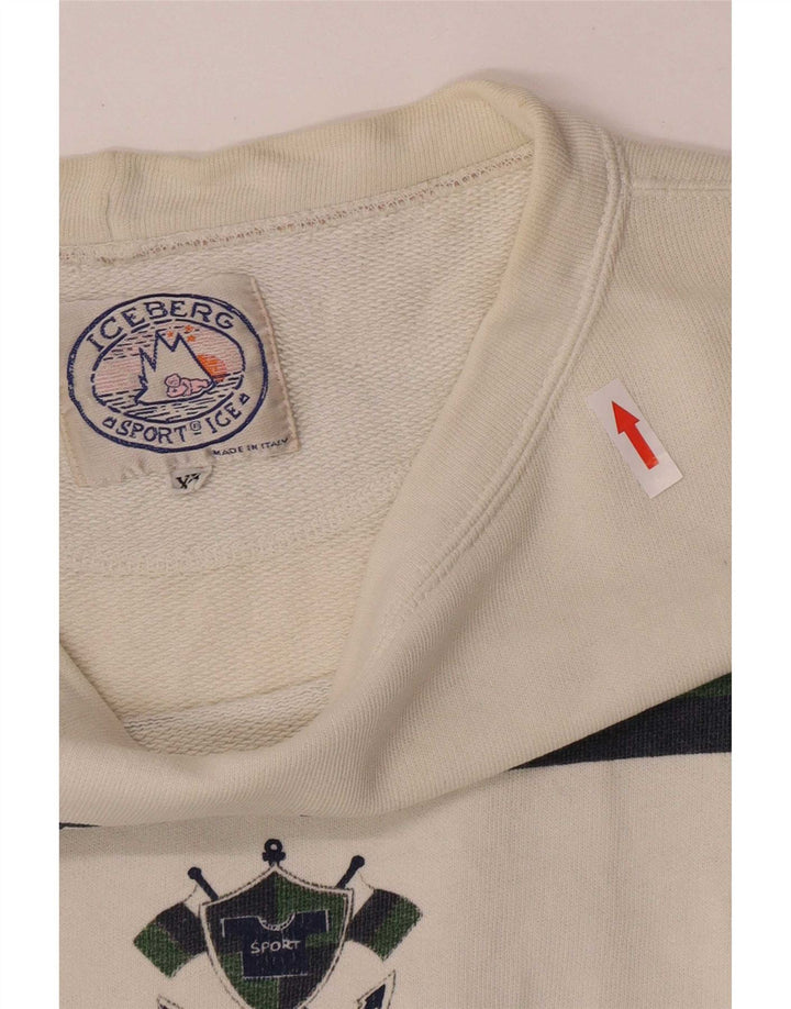 Iceberg Dame Oversized Grafisk Sweatshirt Jumper UK 18 XL Hvidstribet