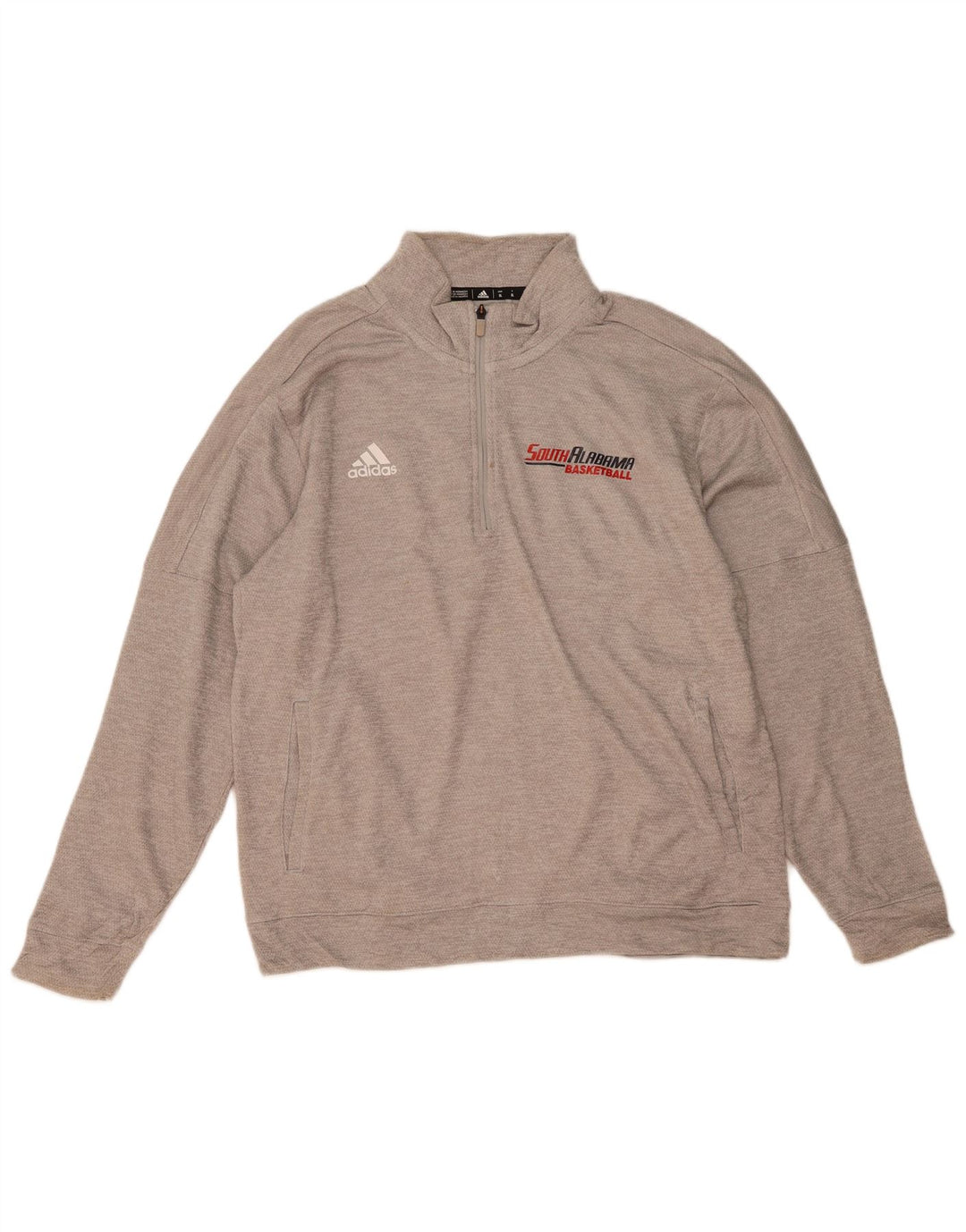 ADIDAS grafisk sweatshirt med lynlås til mænd XL Grå polyester