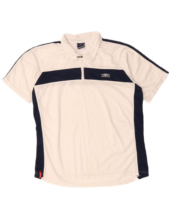 UMBRO Poloskjorte til mænd XL Hvid Colourblock Polyester