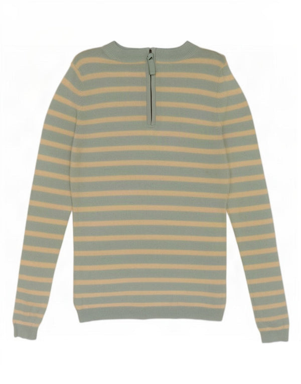 Hobbs Dame Boat Neck Jumper Sweater UK 6 XS Blå Stribet Uld