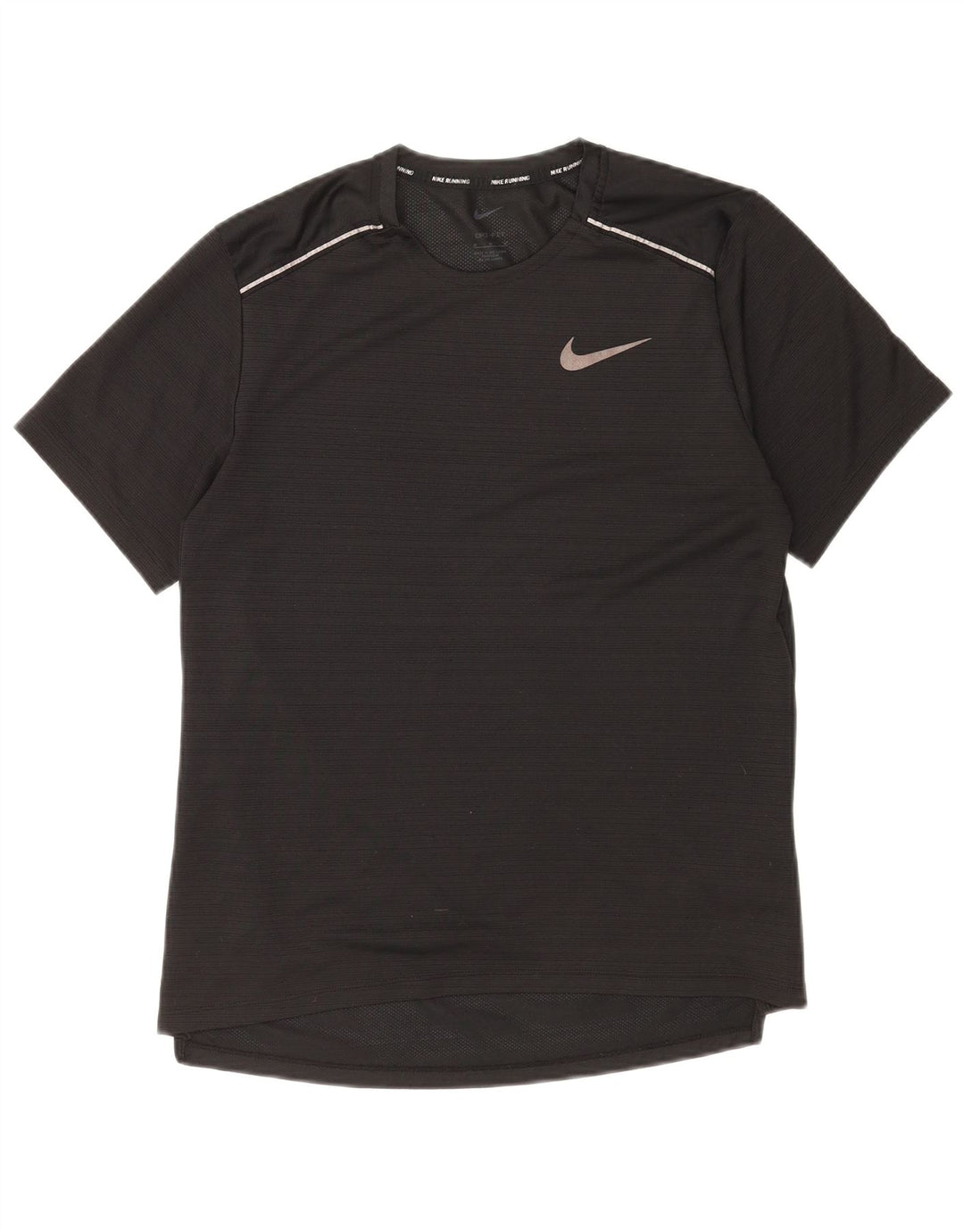 Nike Herre Dri Fit T-Shirt Top Medium Sort Nålestribet Polyester