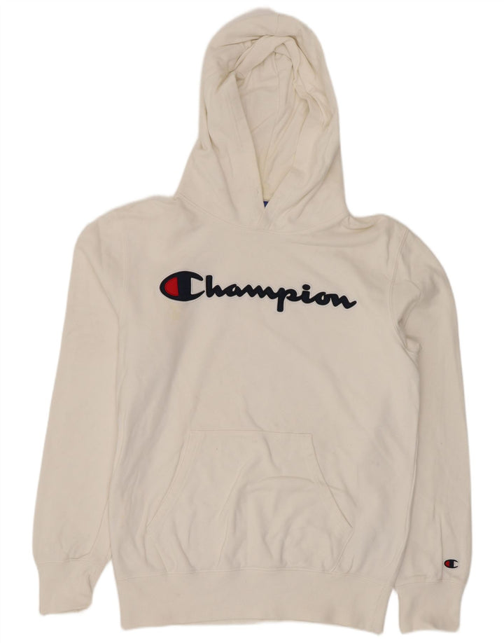Champion Herre grafisk hættetrøje Jumper Medium hvid bomuld