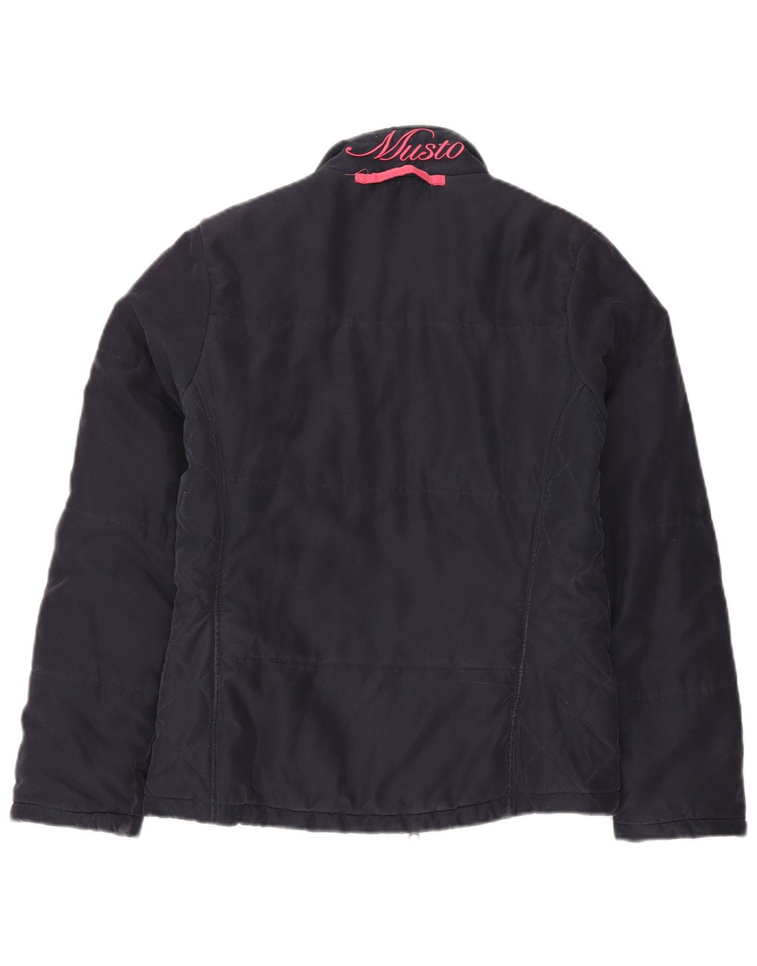 MUSTO Womens Graphic Padded Jacket UK 10 Small Navy Blue Polyester