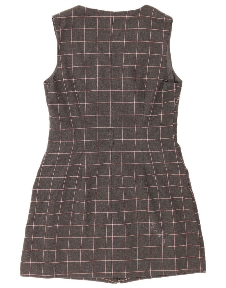 Oasis Kvinders Ærmeløs Skede Kjole UK 14 Medium Grey Ternet polyester