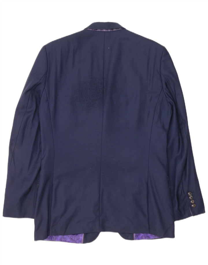 Ted Baker Herre 2-knaps blazerjakke UK 38 Medium Navy Blue Polyester