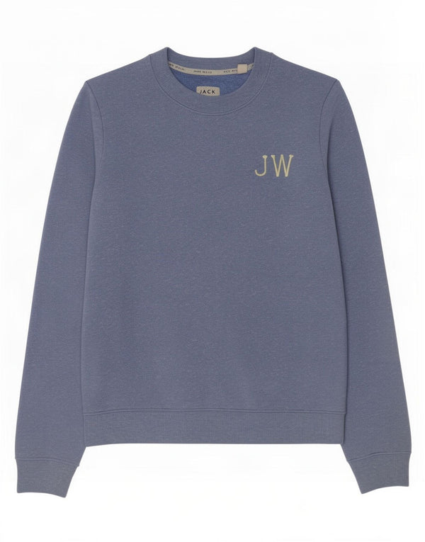 Jack Wills Dame Oversized Sweatshirt Jumper UK 10 Small Blue Flecked