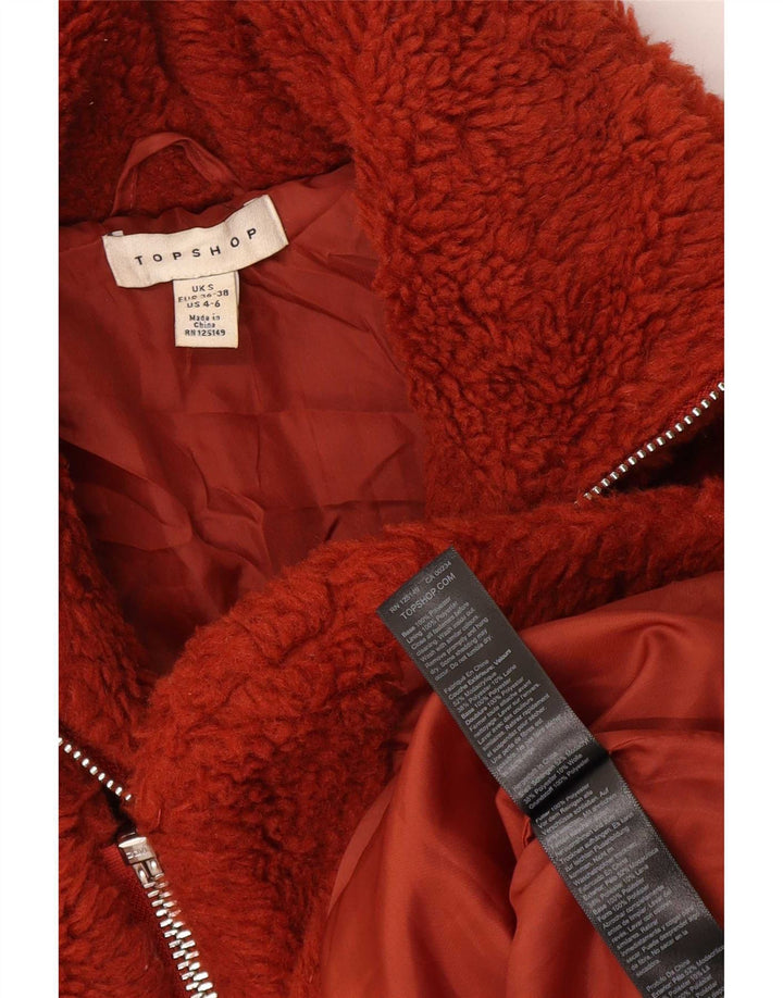 Topshop Dame Teddy Bear Oversized Windbreaker Jacket UK 10 Small Orange