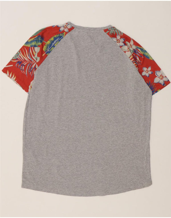 Jack & Jones Herre Regular Fit T-Shirt Top XL Grå Blomsterbomuld