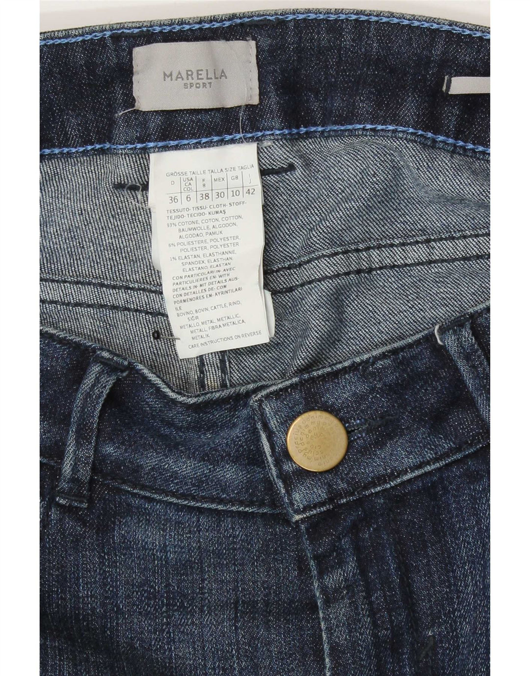 Marella Womens Regular Slim Jeans UK 10 Small W30 L31 Blue Cotton