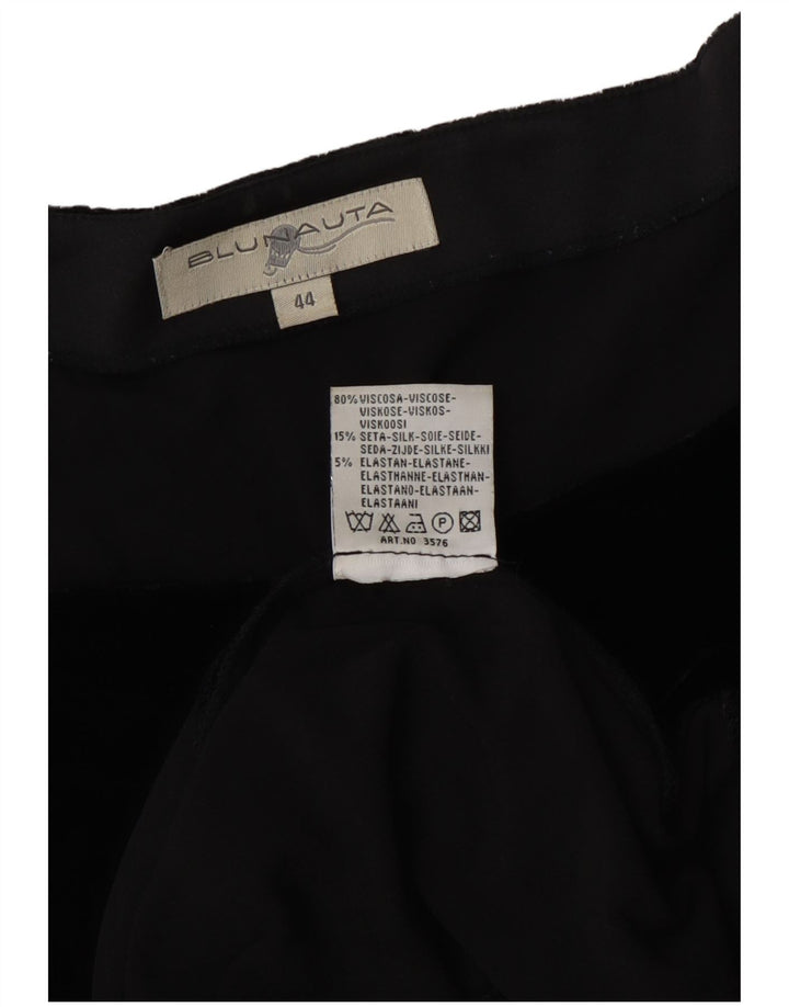 Blunauta Dame Velour 3/4 Ærmet Skede Kjole IT 44 Medium Sort Viscose