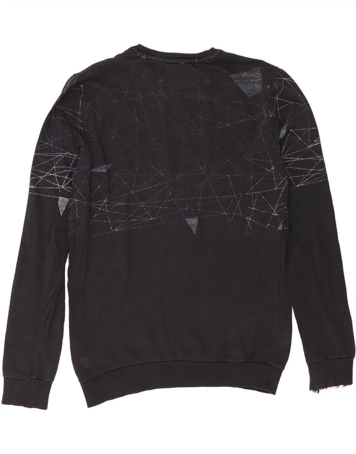 LIU JO Mens Sweatshirt Jumper Medium Black Geometric Cotton Vintage Liu Jo and Second-Hand Liu Jo from Messina Hembry 