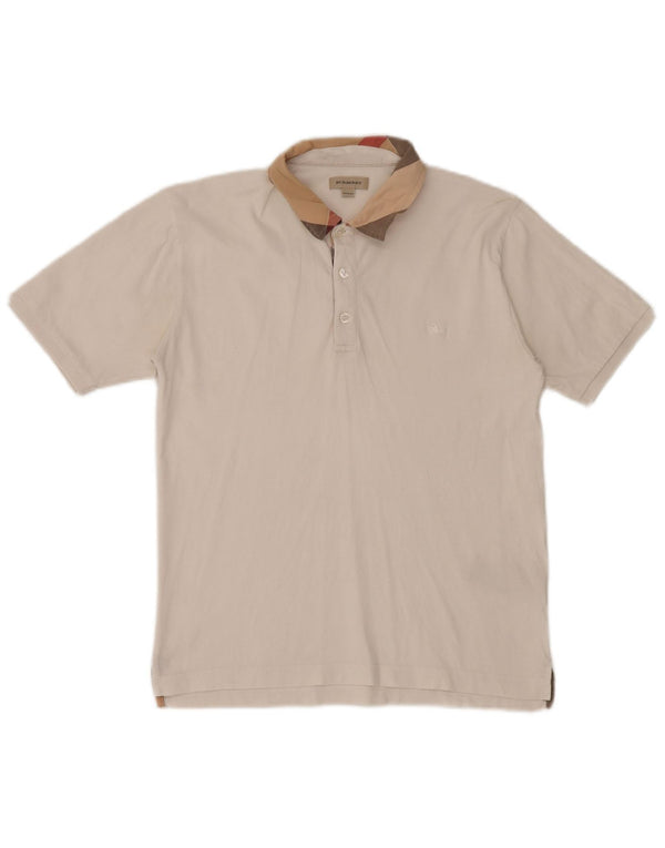 Burberry Boys Polo Shirt 13-14 år Hvid Colourblock Bomuld