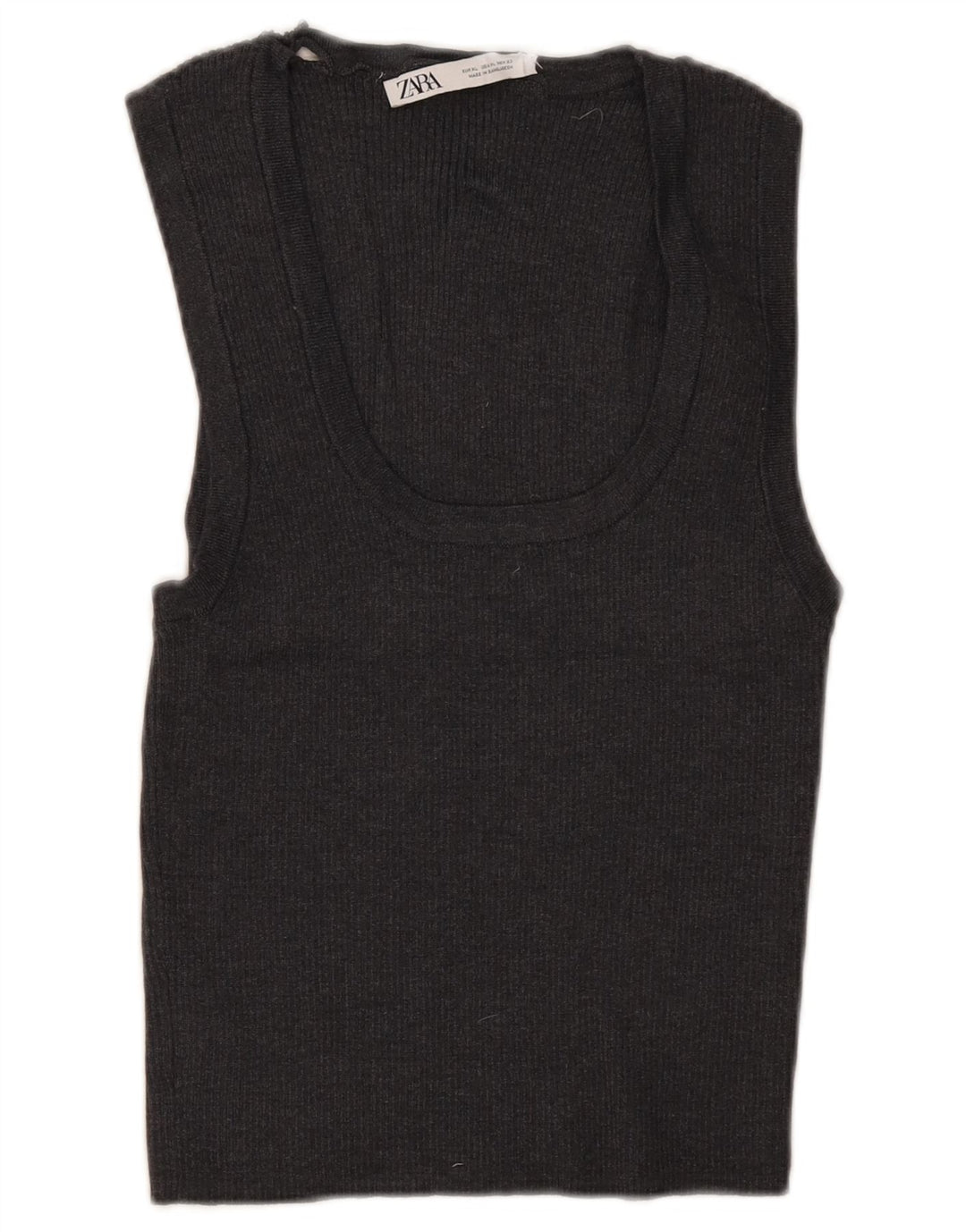 Zara Dame Ærmeløs Crop Top UK 18 XL Grå