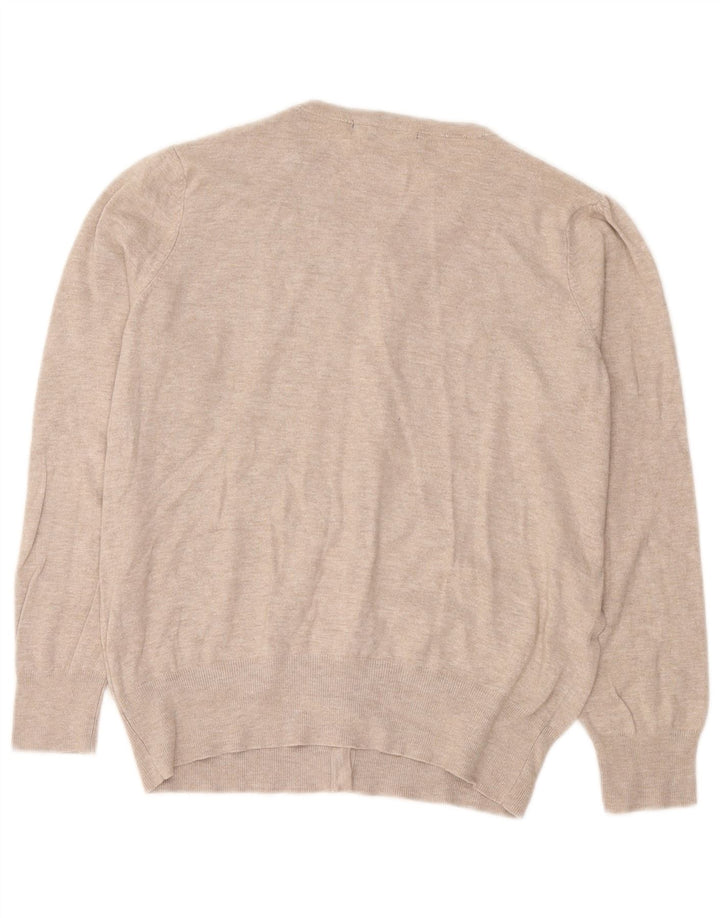 Marks & Spencer Dame Cardigan Sweater UK 16 Stor Beige Viscose