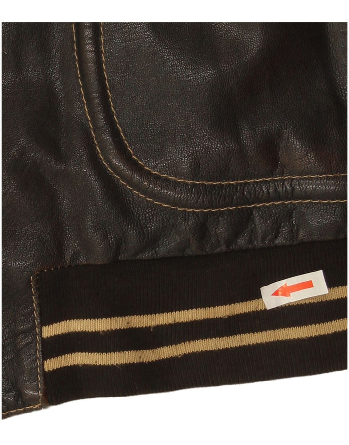 Vintage herre læderjakke IT 52 XL brunt læder