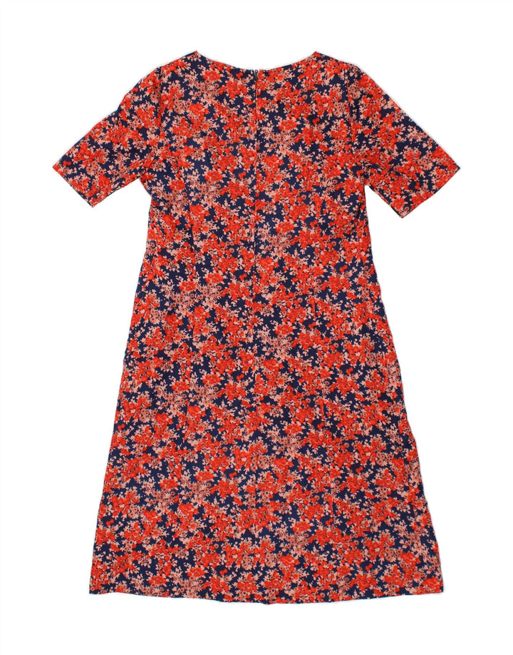 VINTAGE Womens A-Line Dress UK 12 Medium Red Floral Vintage Vintage and Second-Hand Vintage from Messina Hembry 