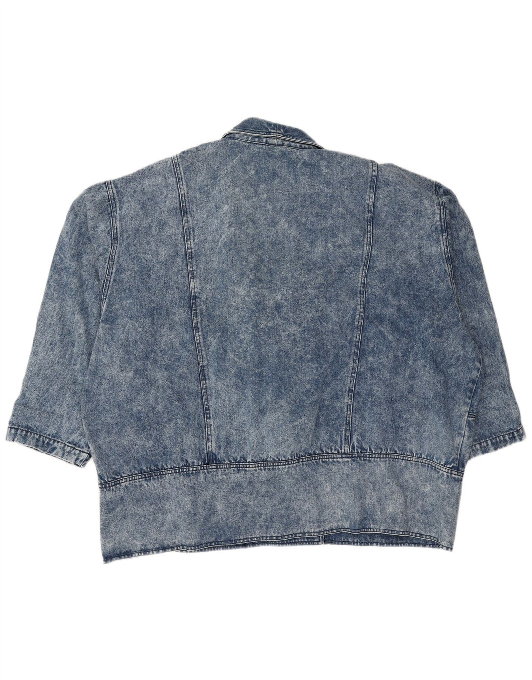 VINTAGE Dame Oversized dobbeltradet denimjakke EU 54 5XL Blå