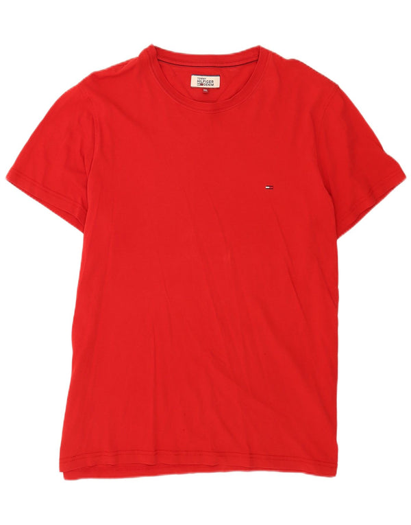 Tommy Hilfiger Herre T-Shirt Top 2XL Rød Bomuld