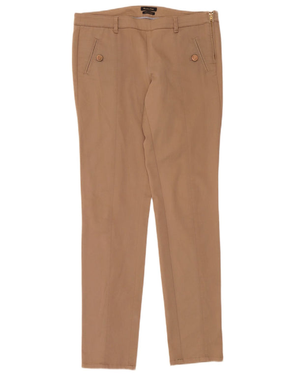 Massimo Dutti Dame Slim Chino Bukser EU 38 Small W28 L32 Beige Bomuld