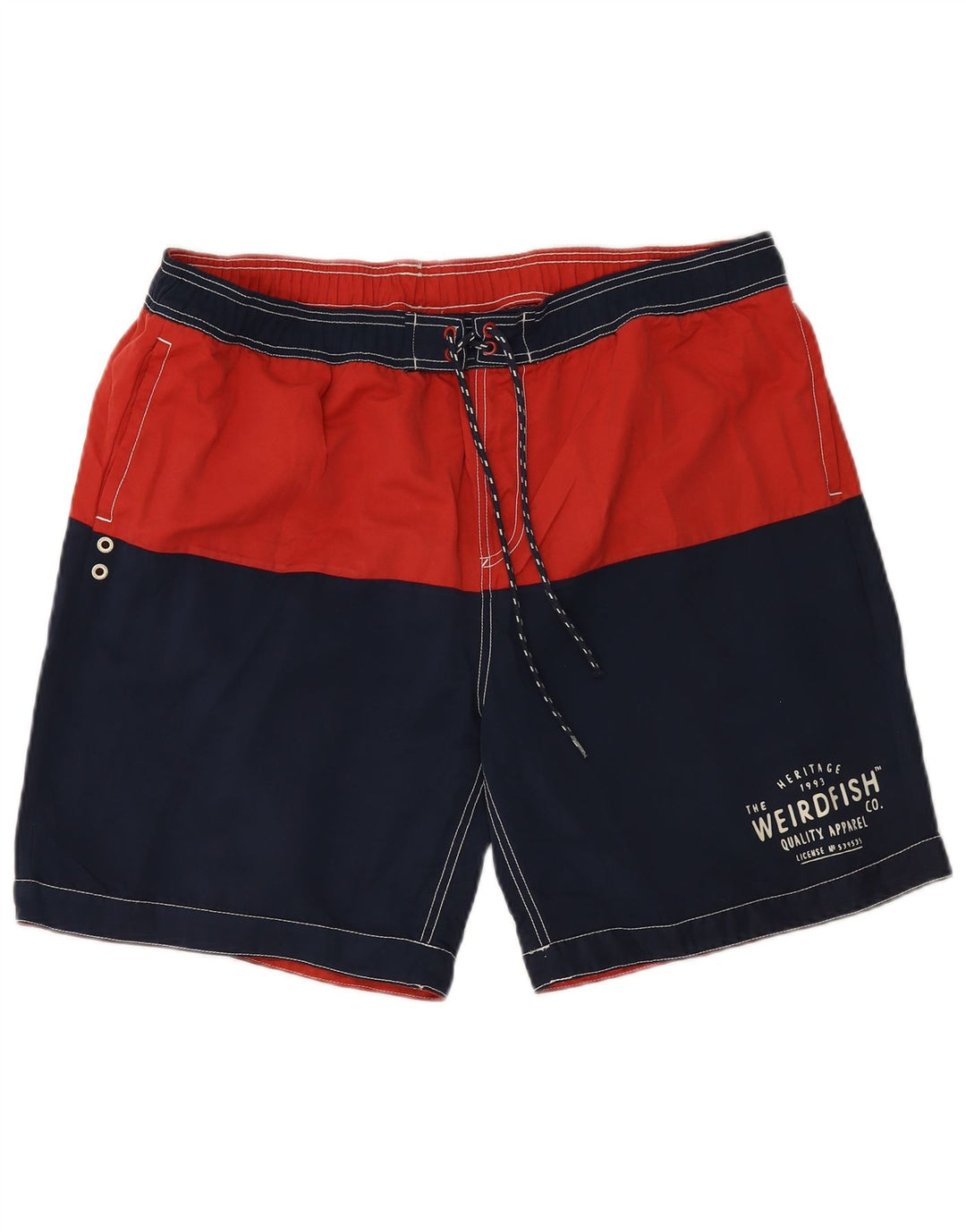 WEIRD FISH Grafiske svømmeshorts til mænd XL Navy Blue Colourblock