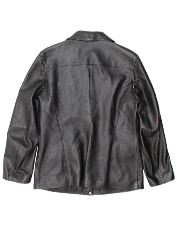 Principper Kvinder Petite Læderjakke UK 12 Medium Sort Læder