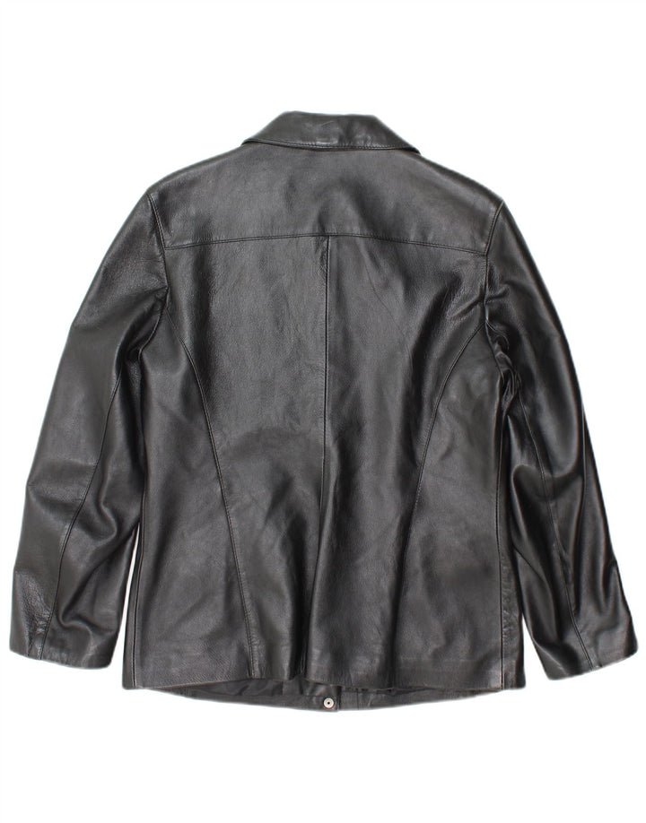 Principper Kvinder Petite Læderjakke UK 12 Medium Sort Læder