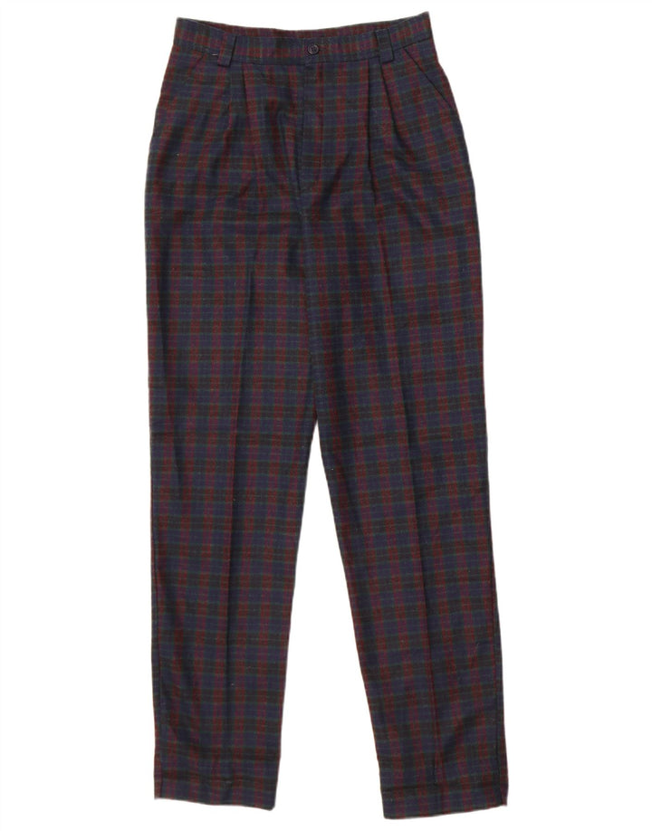 Sivar Dame Pegged Chino Bukser IT 42 Medium W26 L30 Navy Blue Check