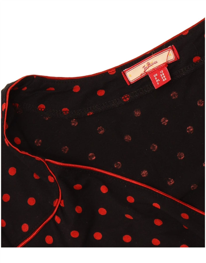 JOE BROWNS Womens A-Line Dress UK 12 Medium  Black Polka Dot