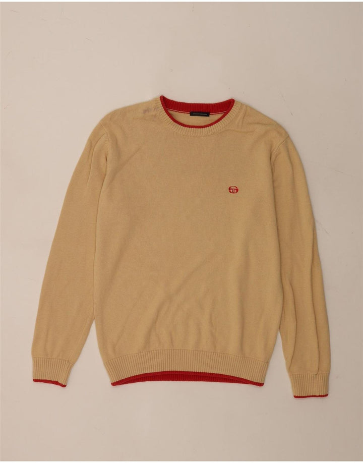 Sergio Tacchini Herre sweater med rund hals, medium beige bomuld