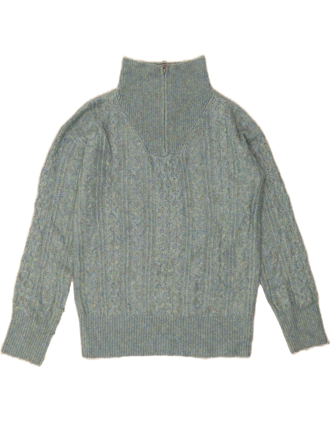 FAT FACE Womens Oversized Zip Neck Jumper Sweater UK 8 Small Blue Nylon Vintage Fat Face and Second-Hand Fat Face from Messina Hembry 
