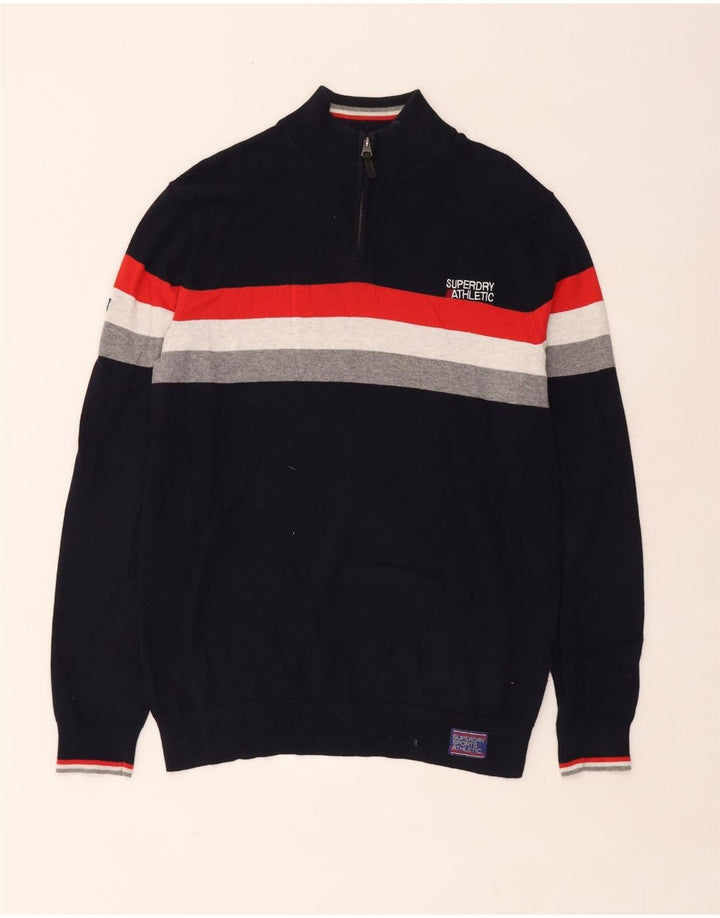 Superdry Sweater med lynlås til mænd Stor marineblå farveblok