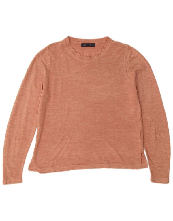 Marks & Spencer Dame Boat Neck Jumper Sweater UK 14 Large Pink Akryl
