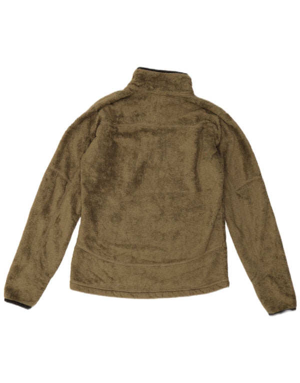 Jack Wolfskin Dame lynlås hals Fleece Jumper UK 10 Small Khaki Polyester