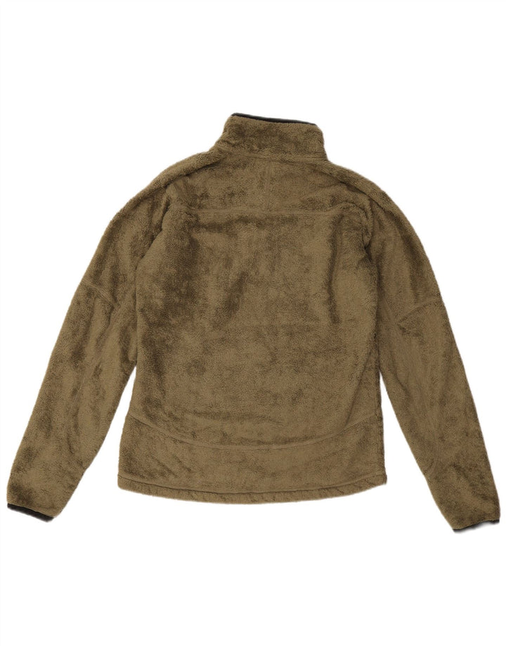 Jack Wolfskin Dame lynlås hals Fleece Jumper UK 10 Small Khaki Polyester
