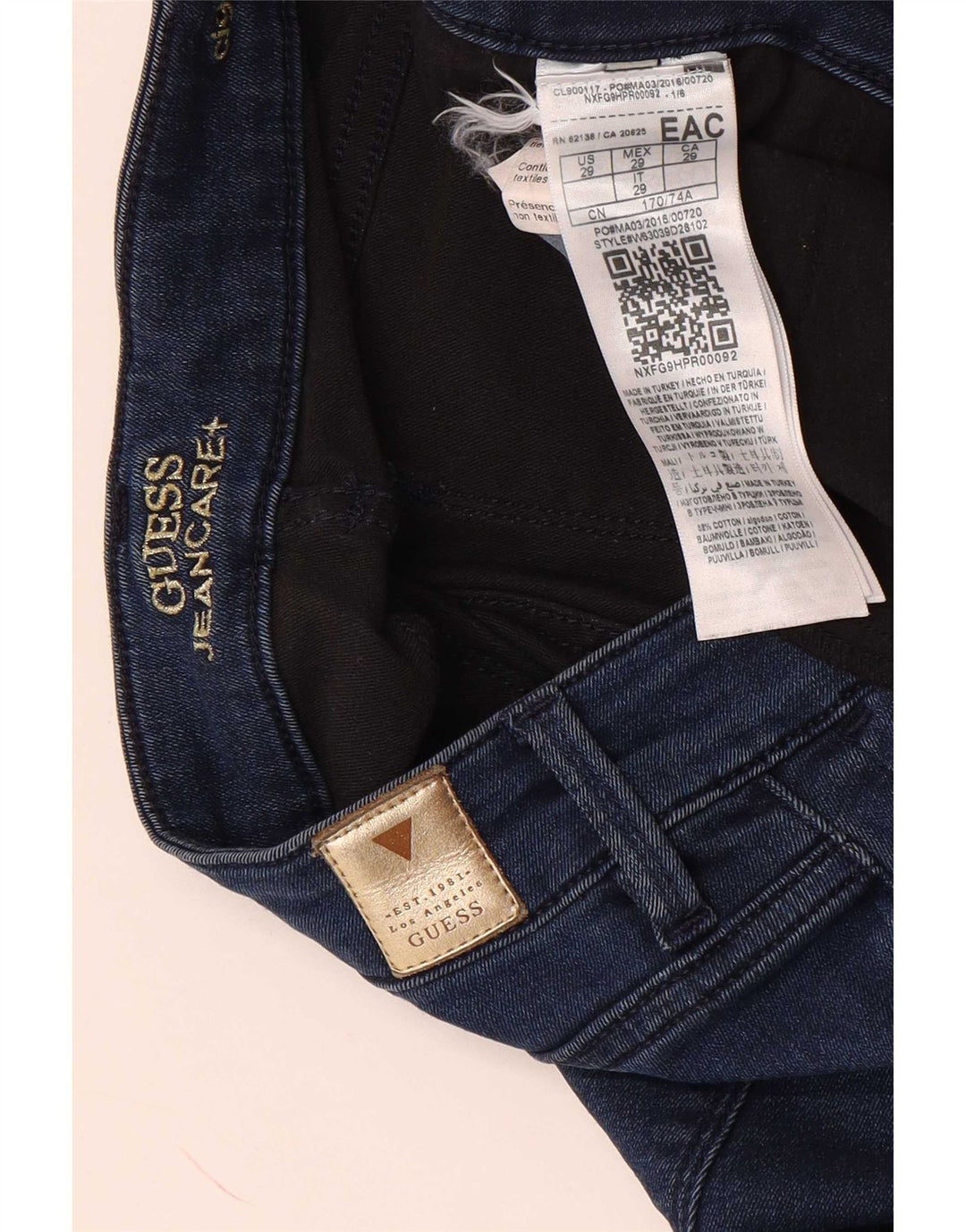 Guess Dame Cigarette Slim Jeans W29 L28 Blå Bomuld
