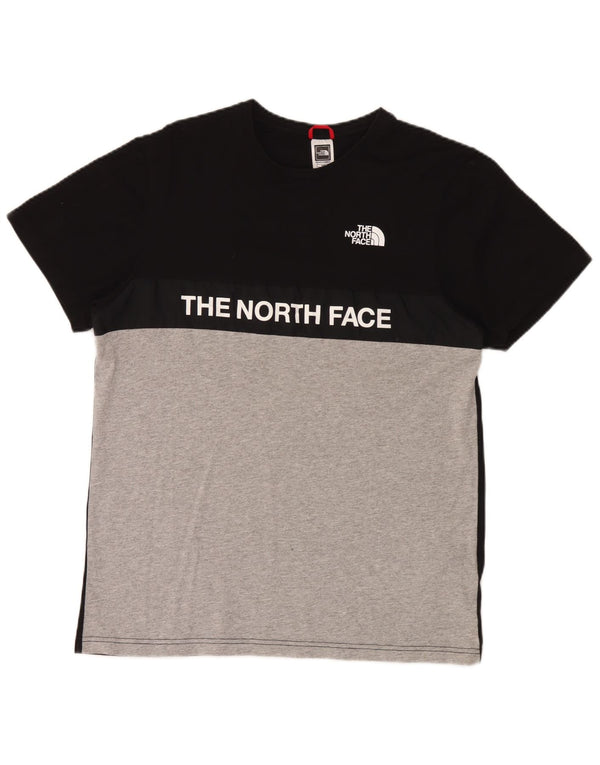 The North Face Herre grafisk T-shirt Top Medium Sort Colourblock Bomuld