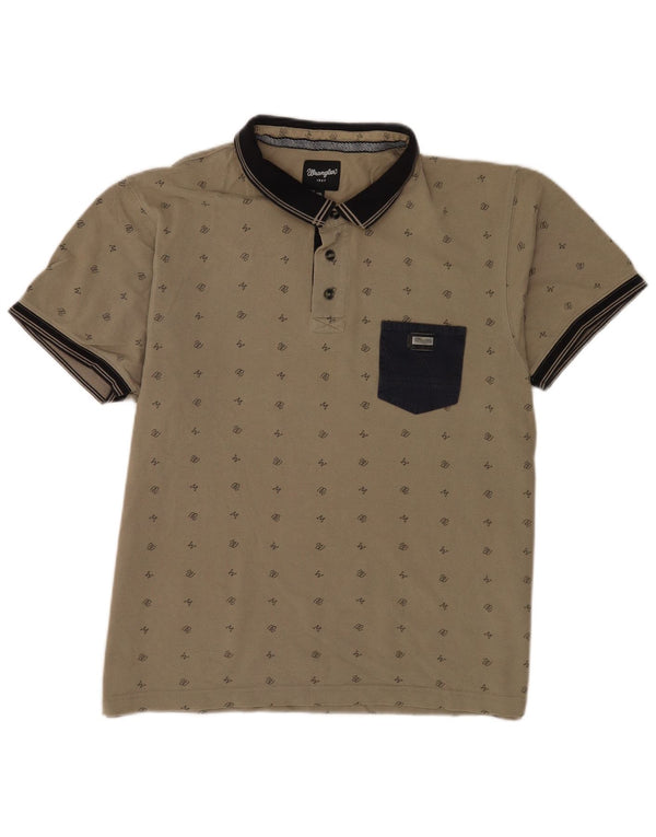 Wrangler Rugby Polo Shirt til mænd XL Khaki Bomuld