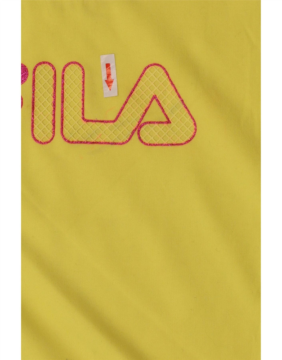 Fila Womens Crop Grafisk Top Langærmet UK 14 Medium Gul Bomuld