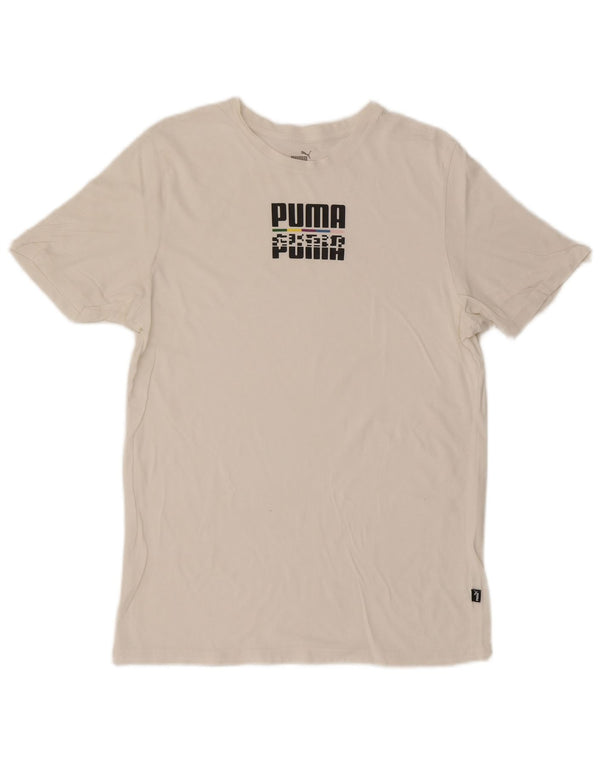 Puma Herre Grafisk T-Shirt Top Medium Hvid