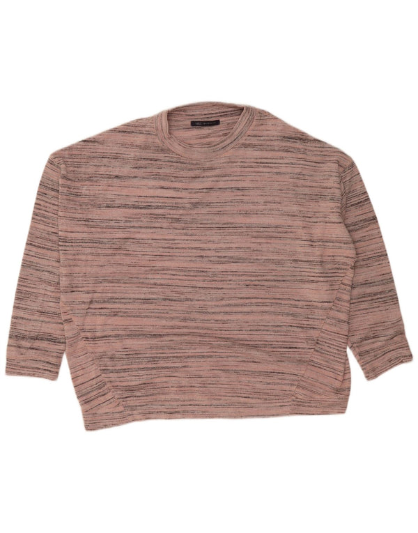 Marks & Spencer Dame sweater med rund hals DK 12 Medium Pink Stribet