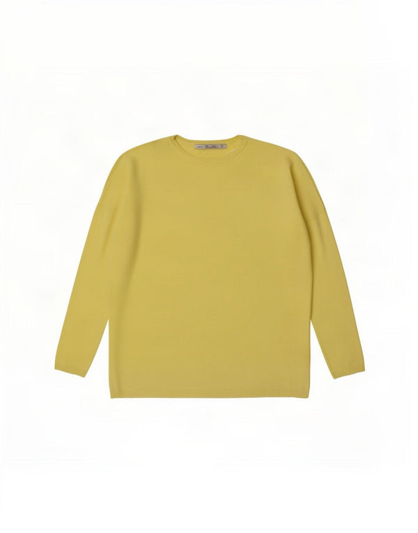 Zara Dame Oversized Boat Neck Jumper Sweater UK 10 Small Yellow