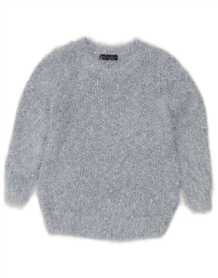 MARKS & SPENCER Dame sweater med rund hals DK 14 Medium Blue