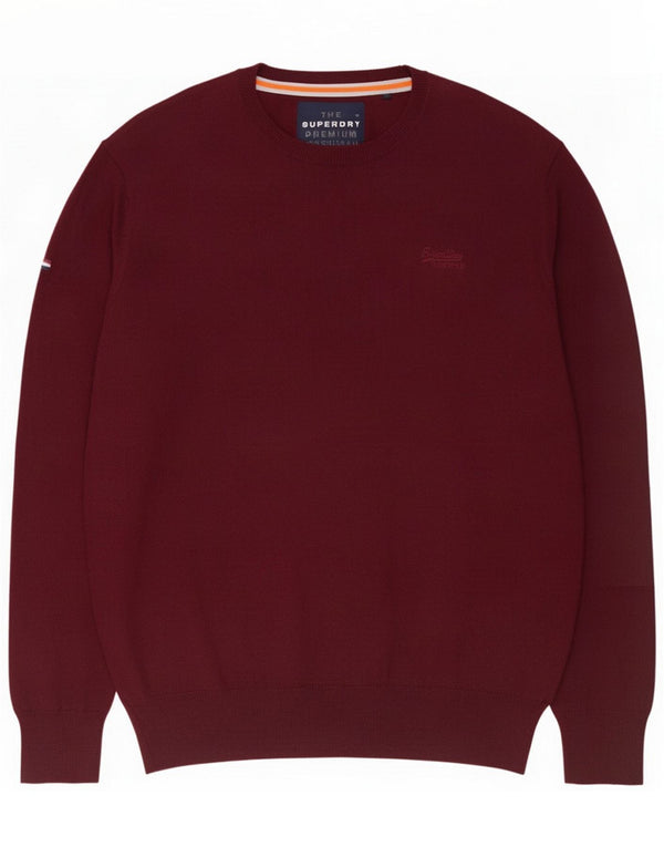 Superdry Herre sweater med rund hals 3XL Bourgogne bomuld