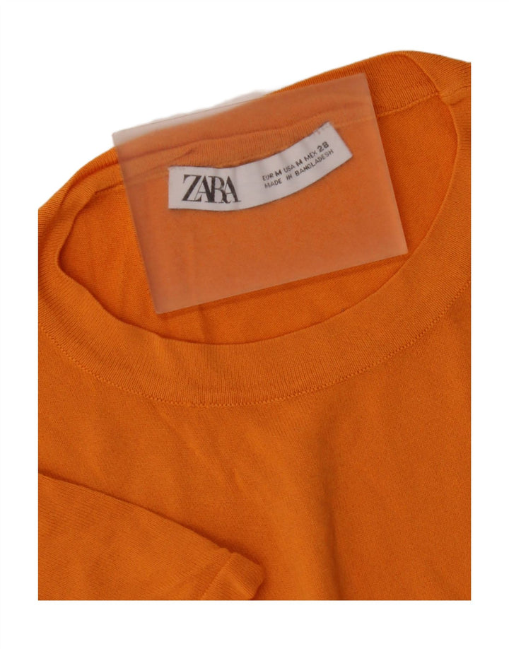 Zara T-Shirt Top UK 12 Medium Orange