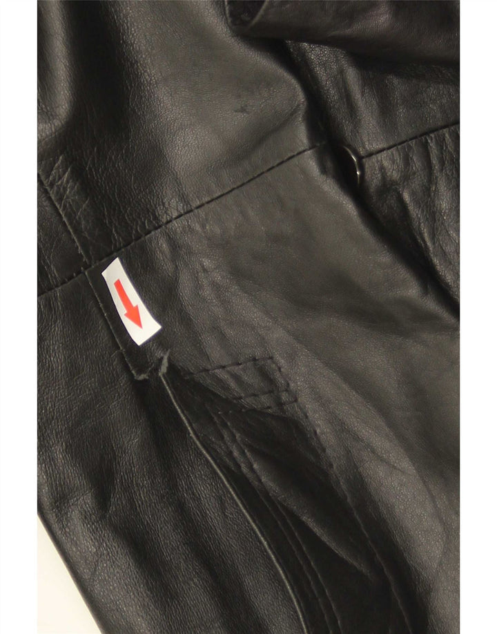 Vintage læderfrakke til kvinder UK 18 XL Sort