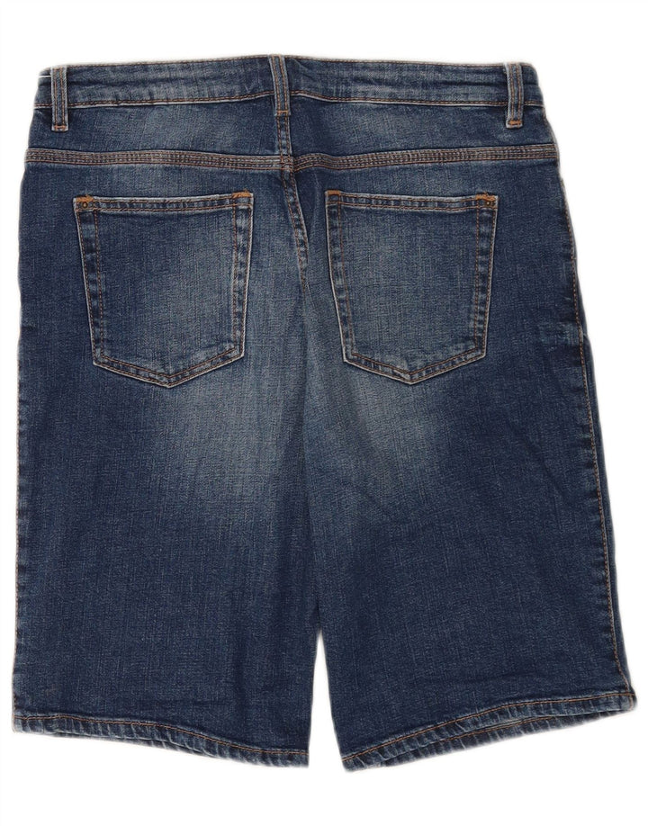 Marks & Spencer Dame denim Shorts UK 12 Medium W30 Blue Cotton