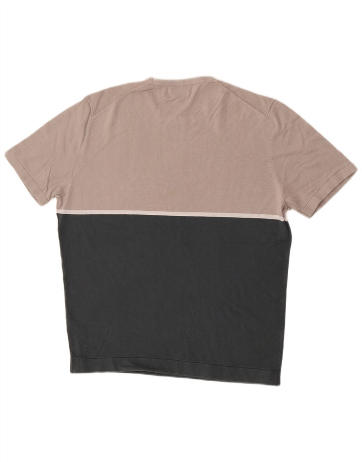 Massimo Dutti Herre T-Shirt Top Medium Grøn Colourblock Bomuld